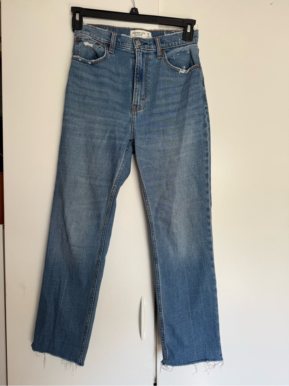 Abercrombie & Fitch Light Blue Ultra High-Rise Ankle Straight Jeans